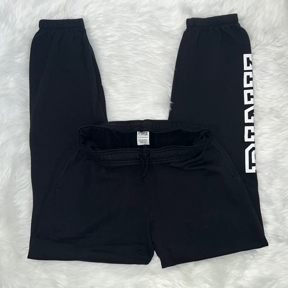 PINK EDL Everyday Lounge Campus pant BLACK block print XS EXTRA SMALL - Picture 2 of 15